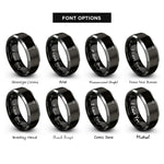 font options for inside engraving on black & grey pricking iron rings