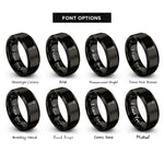 font options for inside engraving on black pricking iron rings