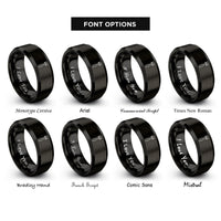 font options for inside engraving on black pricking iron rings