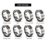 font options for inside engraving on silver pricking iron rings