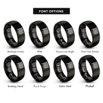 font options for inside engraving on black pride rings