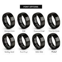 font options for inside engraving on black pride rings