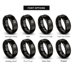 font options for inside engraving on black pride rings