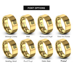 font options for inside engraving on gold pride rings