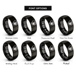 font options for inside engraving on black pride paw rings