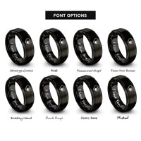 font options for inside engraving on black pride paw rings