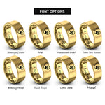 font options for inside engraving on gold pride paw rings