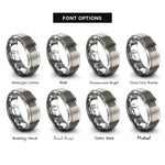 font options for inside engraving on grey prims algorithm maze rings