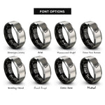 font options for inside engraving on black & silver prism rings