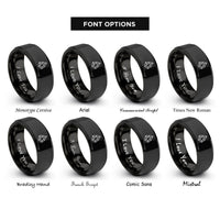 font options for inside engraving on black prism rings