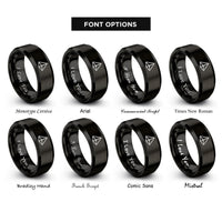 font options for inside engraving on black prism rings