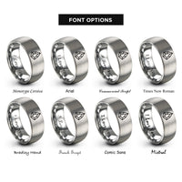 font options for inside engraving on gray prism rings