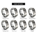 font options for inside engraving on gray prismatic spring rings
