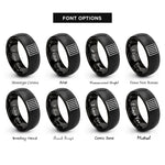 font options for inside engraving on black prison bars icon rings
