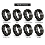 font options for inside engraving on black prison bars icon rings