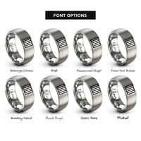 font options for inside engraving on gray prison bars icon rings