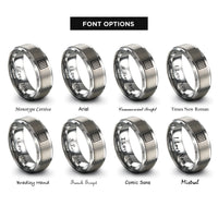 font options for inside engraving on silver prison bars icon rings