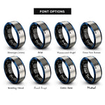 font options for inside engraving on black & blue & gray pro scooter rings