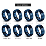 font options for inside engraving on blue probability density cloud rings
