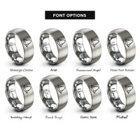 font options for inside engraving on gray probability density cloud rings