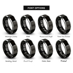 font options for inside engraving on black & silver probe thermometer rings
