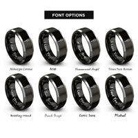 font options for inside engraving on black & silver probe thermometer rings
