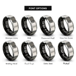 font options for inside engraving on black & gray probe thermometer rings