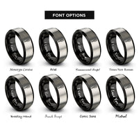 font options for inside engraving on black & silver probe thermometer rings