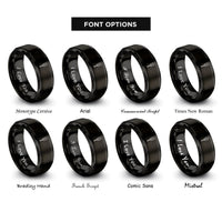 font options for inside engraving on black probe thermometer rings