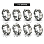 font options for inside engraving on silver probe tip rings