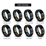 font options for inside engraving on gunmetal & blue probe tip rings