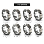 font options for inside engraving on gray progress pride flag rings