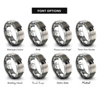 font options for inside engraving on gray progress pride flag rings