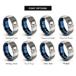 font options for inside engraving on blue & grey progress spinner rings