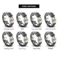 font options for inside engraving on grey projectile trajectory rings