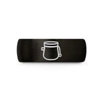 laser engraved ring – black tungsten chalk bag wedding band