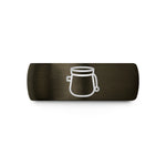 unisex promise ring – gunmetal & black tungsten chalk bag wedding band