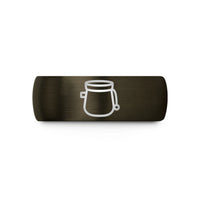 unisex promise ring – gunmetal & black tungsten chalk bag wedding band