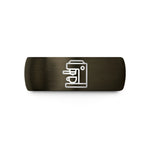 engraved rings for her – gunmetal & black tungsten espresso machine wedding band