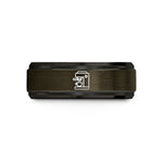 special presents for her – gunmetal & black tungsten espresso machine wedding band