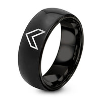 Promise Ring for Couples – black tungsten heraldic chevron ring