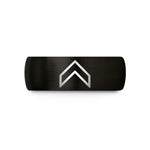 engraved ring for him – black tungsten heraldic chevron wedding band