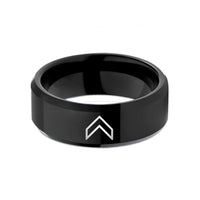 unisex tungsten wedding band – black tungsten heraldic chevron wedding band