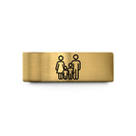 couples matching promise rings – gold tungsten stick figure family wedding band