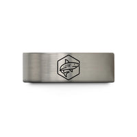 custom couple rings online – silver tungsten tiger shark wedding band