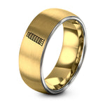 Promise Ring for Couples – gold & grey tungsten tower pisa ring