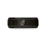 tungsten promise ring – black tungsten french curve wedding band