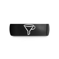 tungsten ring for women – black tungsten funnel wedding band