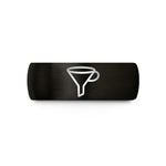 women's wedding band – black tungsten funnel wedding band