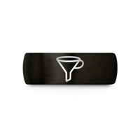 women's wedding band – black tungsten funnel wedding band